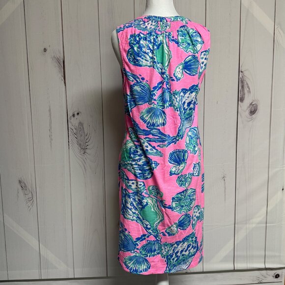 Lilly Pulitzer Essie Dress Medium Barefoot Princess Split Neck EUC - Picture 5 of 11